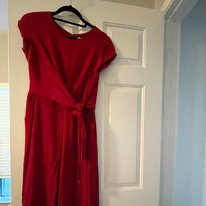 Anthropologie Red Jumpsuit